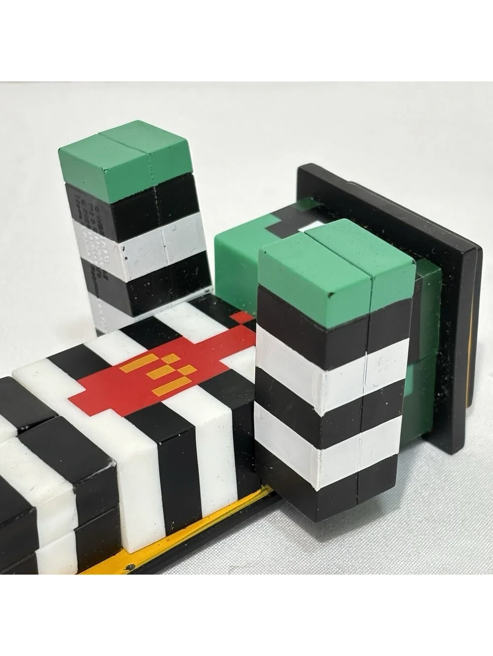 McDonalds Minecraft Zombie Hamburglar adult meal toy Green, Black & White Stripe